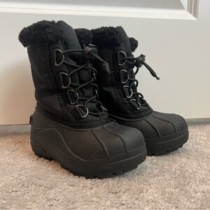 Sorel Children Kids Cumberland Winter Boots size 9 Insulated warm Black like new